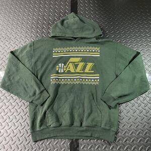 Utah Jazz Hoodie Sweatshirt Mens Medium Green NBA Basketball Pullover Fanatics